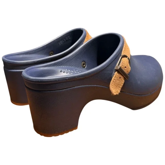 CROCS Sarah Women's 7 Clog Mules Navy Blue Dual Comfort Arch Support Slip On - Picture 5 of 12